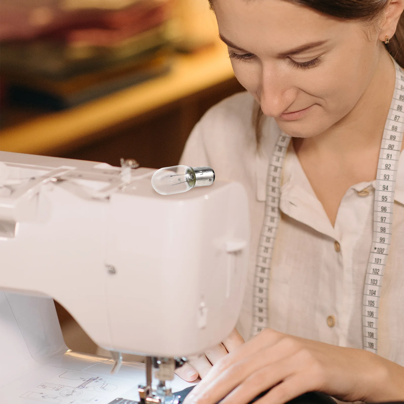 

Sewing Machine Light Bulb 15W Clear Push-in Base Replacement Bulbs High Brightness Soft Light Easy Installation Industrial Parts