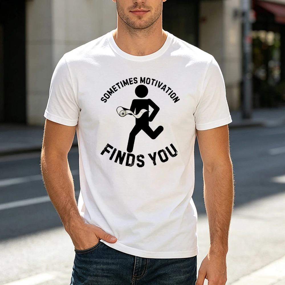 Running Toilet Paper Humor Herren-T-Shirt, lustiges Motivations-Grafik-T-Shirt, Sommer, kurzärmelig, lässiges Oberteil, für Fitness, Sport, Alltag