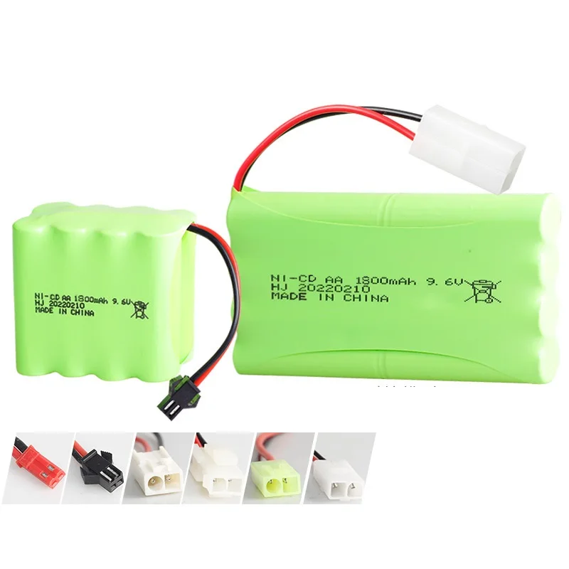 9,6 V 1800 mah NI-CD Batterie T modell Für Rc spielzeug Autos Tanks Lkw Roboter Pistole NiCD Batterie AABatterien Pack Für Rc Boot SM/JST Stecker