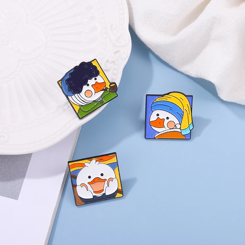 29 Types Goose Duck Cartoon Enamel Pins Cute Animal Shape Lapel Badge Decorative Brooches Clothes Backpack Creative Pin Jewelry