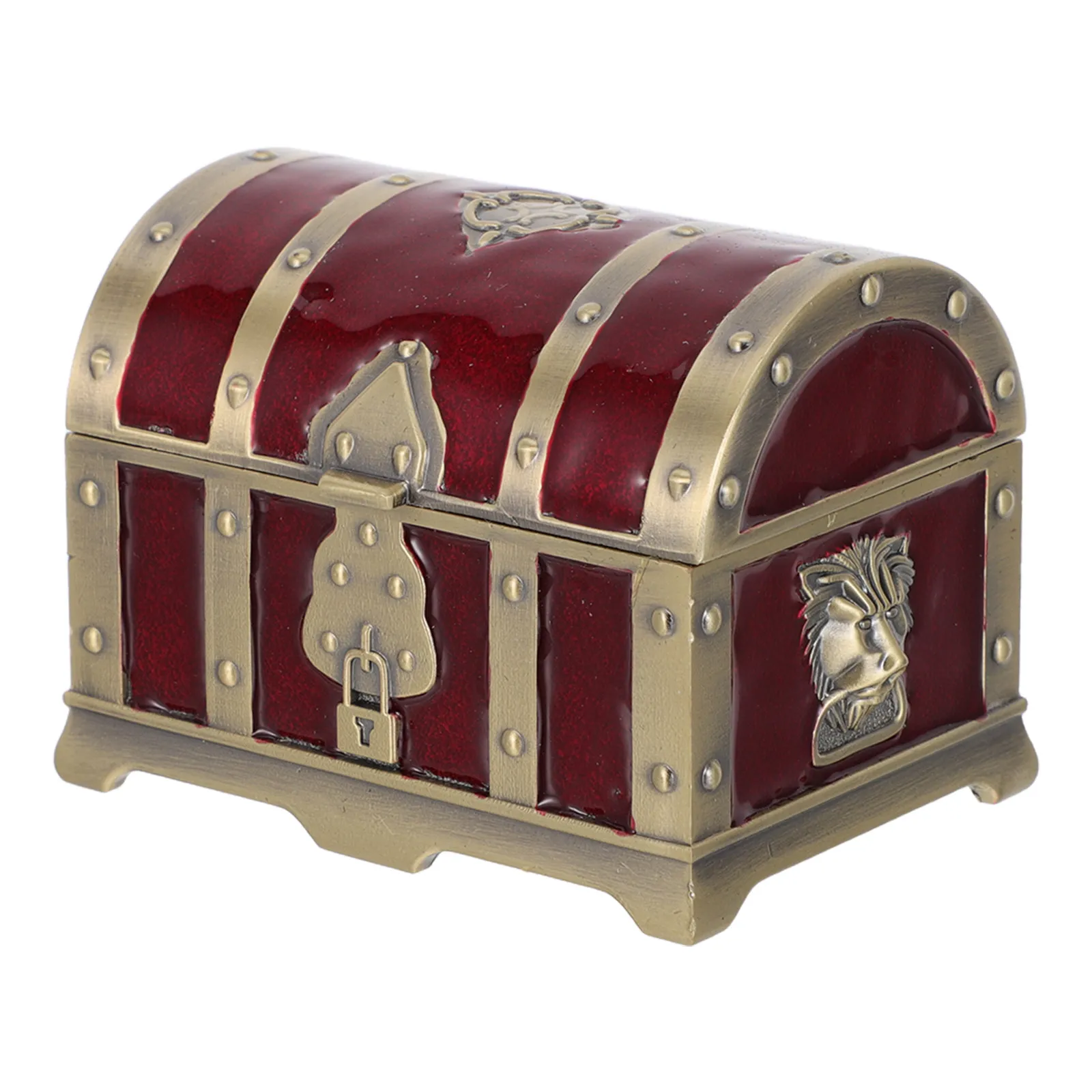 

Small Dark Chest with Lock Vintage Jewelry Storage Box for Women Elegant Decorative Trinket Organizer European