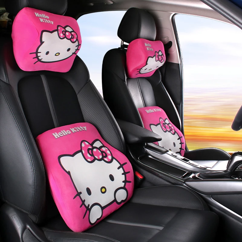 Sanrio Kawaii Hello Kitty Car Headrest Anime Cartoon Exquisite Skin Friendly Versatile Practical Leisure Universal Waist Pillow