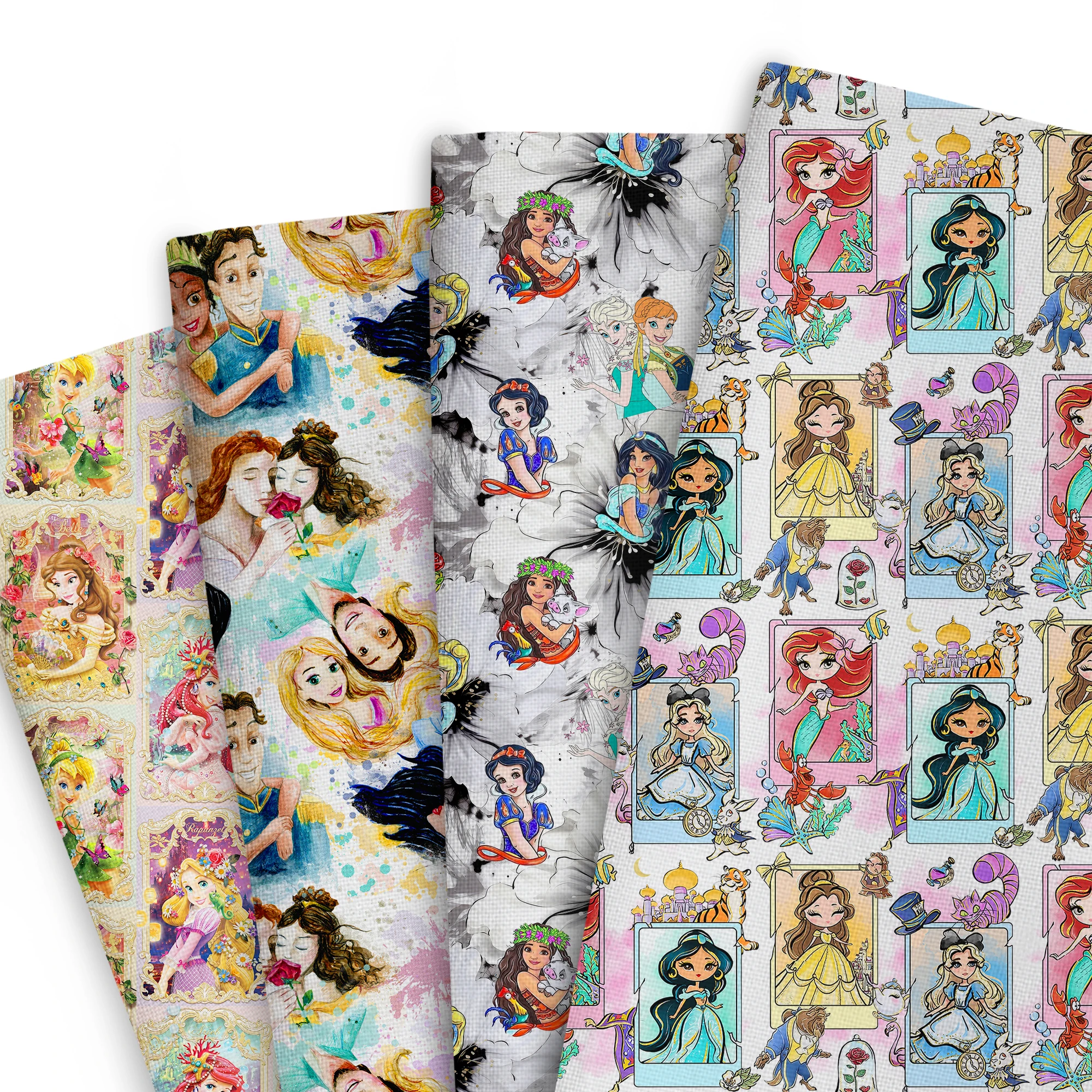 50*145cm Patchwork Disney Princess Polyester And Cotton Fabric Tissue Sewing Quilting Fabrics Needlework Material DIY Handmade