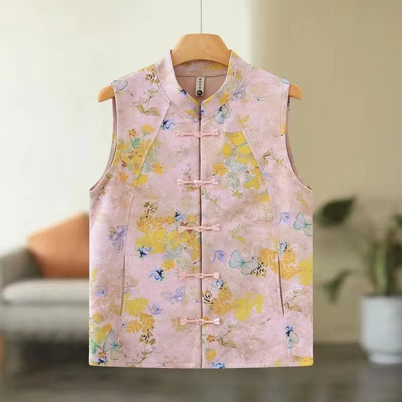 

Новая китайская женская жилетка 2025 года: летняя/осенняя, тонкая, модная, универсальная, свободного кроя, безрукавка, верхняя одежда