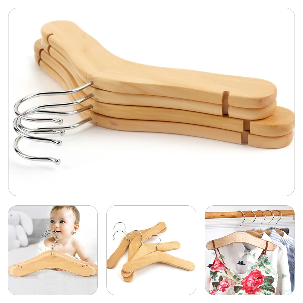 

5Pcs Baby Wooden Hangers Kids Clothes Organizers for Toddler Closet Infant Clothes Hangers Baby Hanger