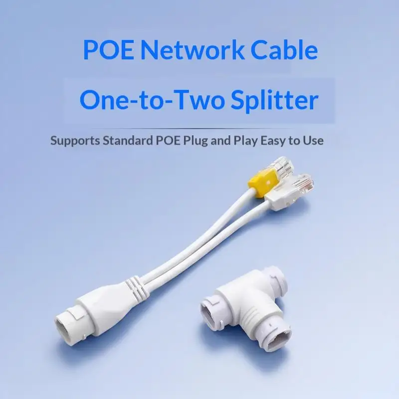 Hot Sale Two In One POE Splitter Networks Cable Connector 3 Ways RJ45 Head CCTV POE Adapter Cable For IP Camera System