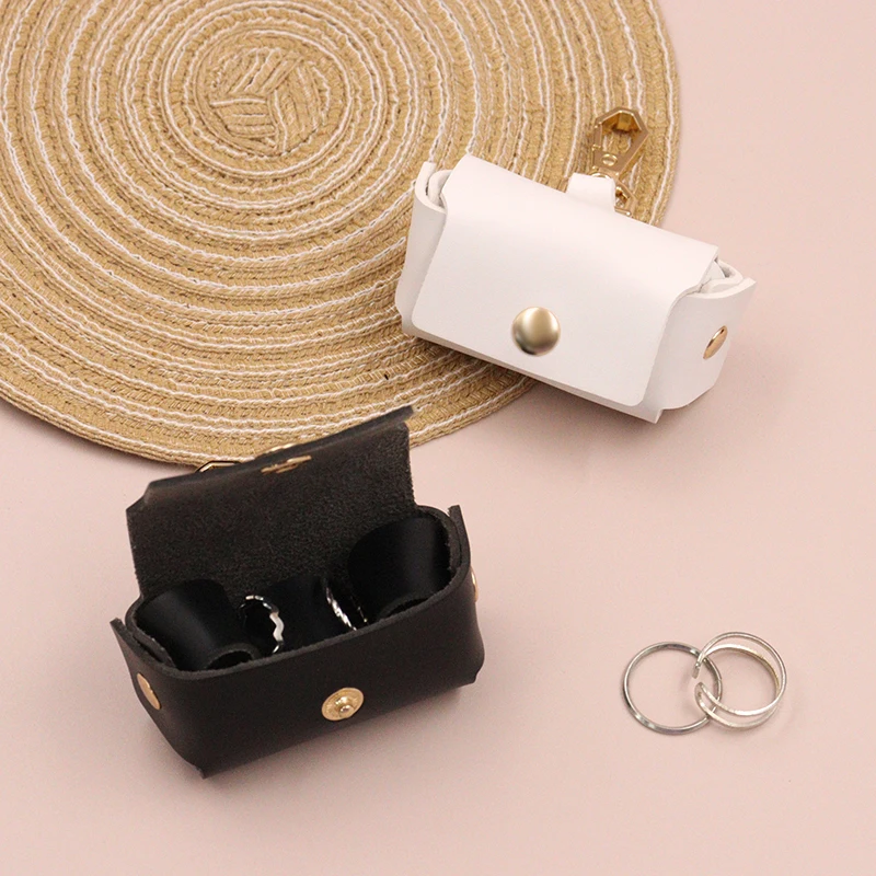 Leather Ring Box Pillow, Jewelry Storage for Wedding Ring Holder, Pet Collar Accessory, Couple Ring Storage for Party