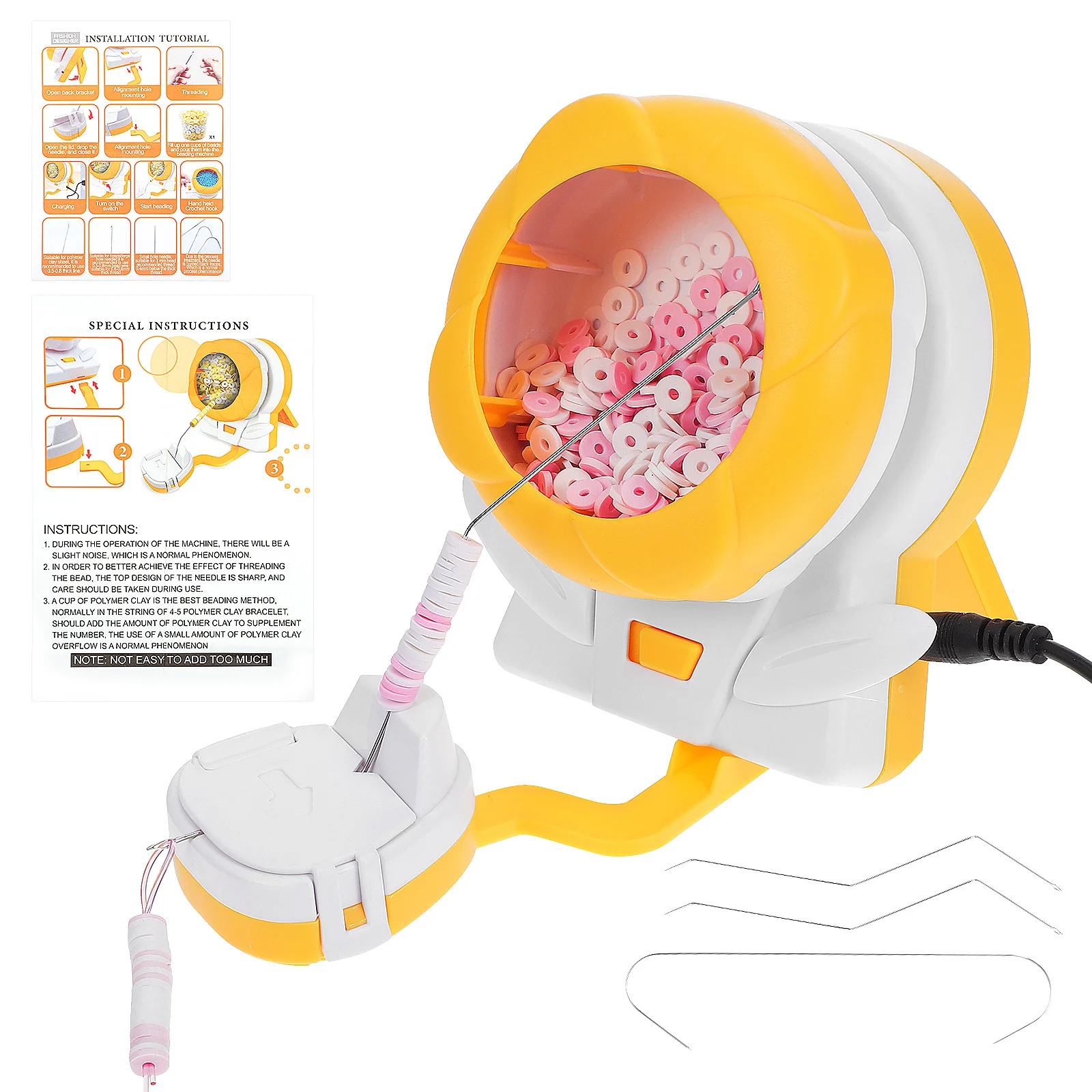 

1Set Bead Spinner Electric Clay Bead Stringing Tool Adjustable Speed for Jewelry Making Bracelet Necklace Bracelet Making Kit