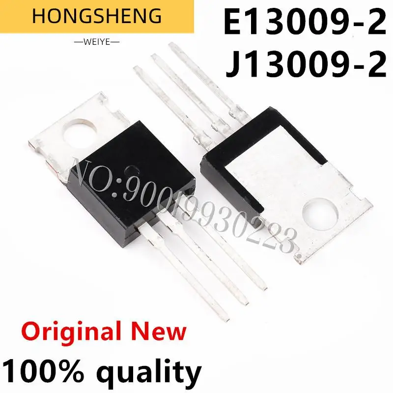 100% Novo 10 pçs/lote MJE13009 E13009-2 J13009-2 TO220 13009 E13009 TO-220 FJP13009H2TU Chipset IC 100% novo
