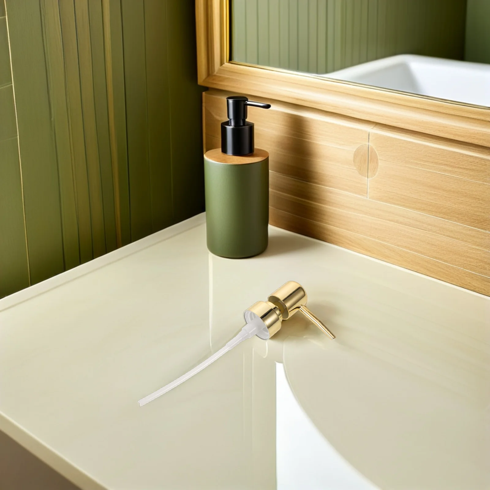 8 pezzi testine per pompa per lozione elettrolitica finitura oro 28 mm sostituzione della pompa per bottiglie di vetro in plastica dispenser superiore bagno cucina