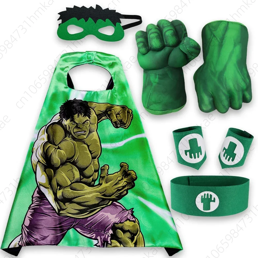 Marvel Superhero Hunk Halloween Clothes for Spiderman Cosplay Costume Gloves Spider Man Mask Cape Cloak Waistband Anime Customer