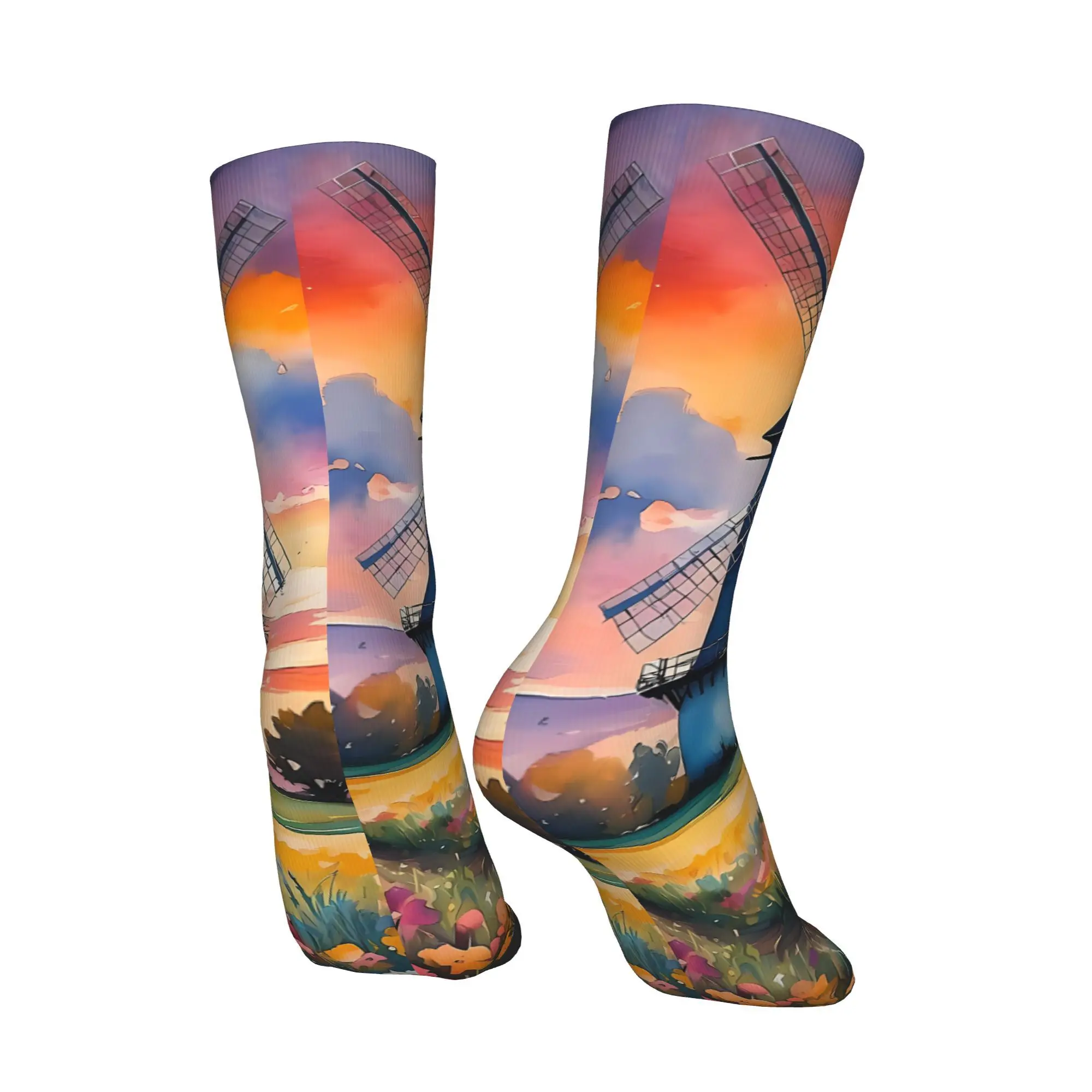 Meia Moinho de Vento Estampada Homem Poliéster