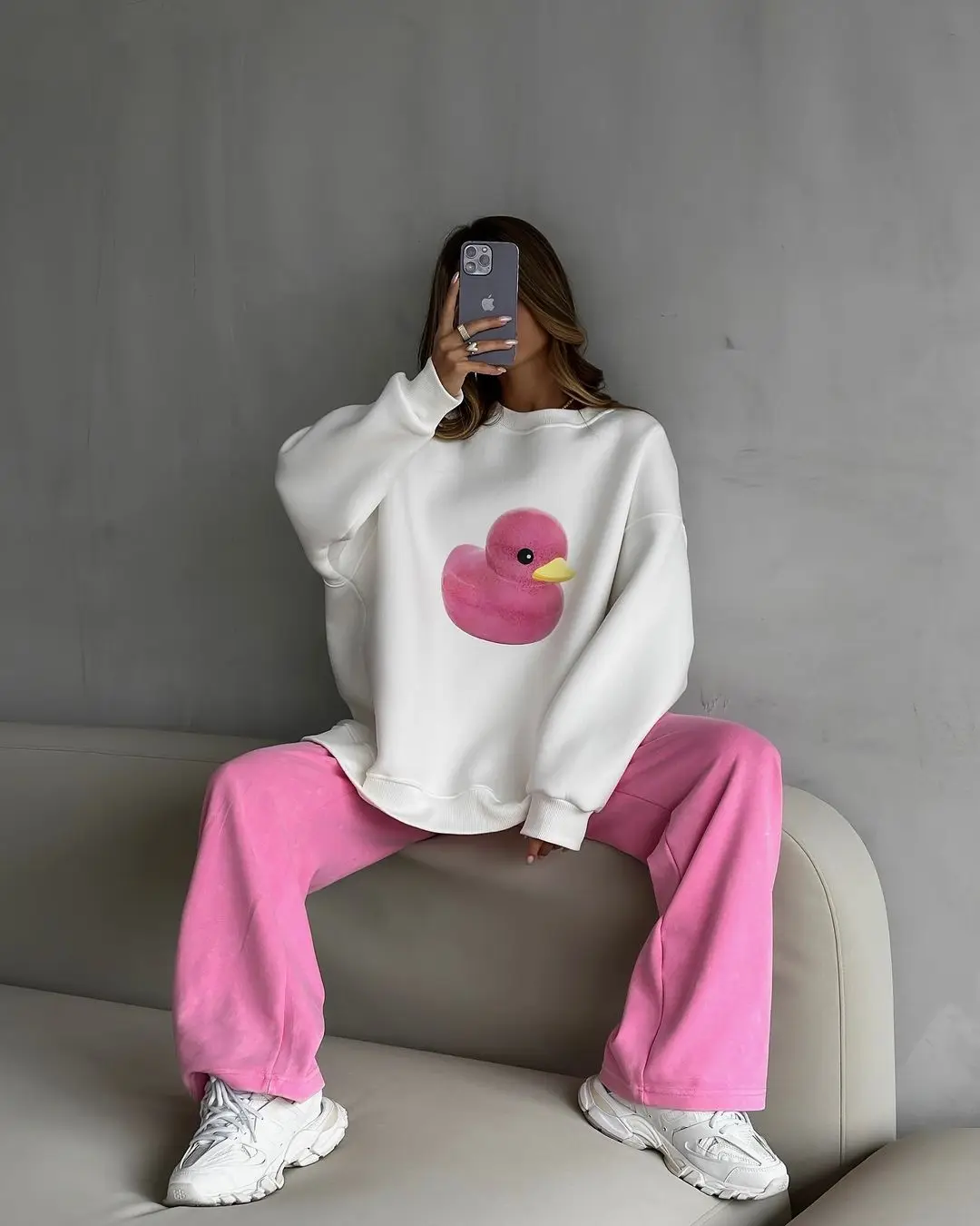 Harajuku jesienne gotyckie stroje spodnie dresowe i swobodny zestaw t-shirtów z długimi rękawami Y2k topy spodnie Streetwear odzież damska