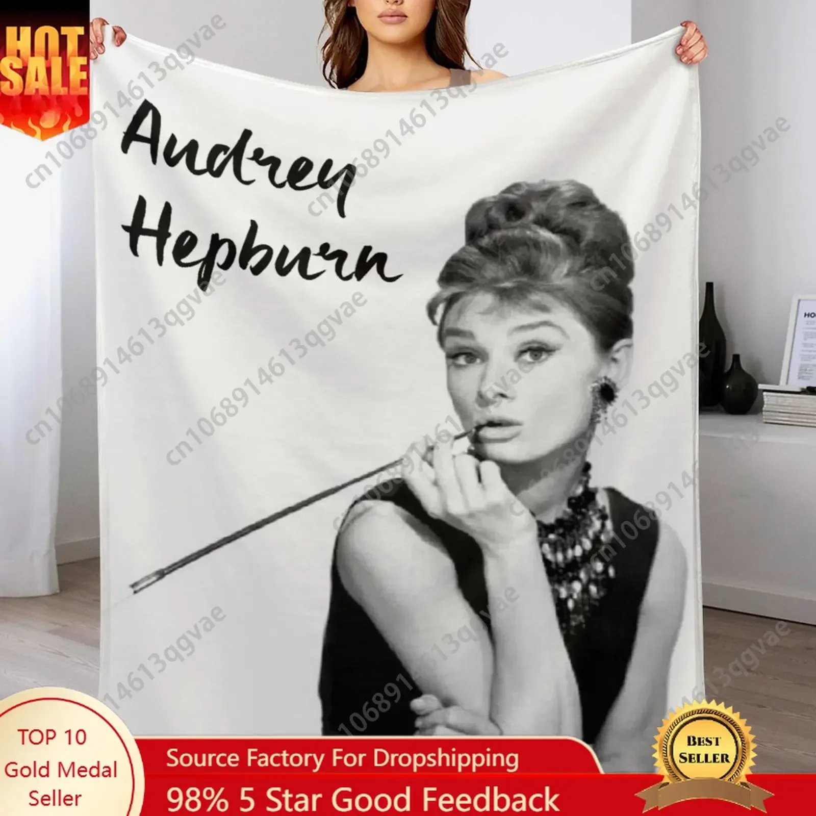 Hot Audrey Hepburn Movie Star Flannel Blankets Are Soft Comfortable and Warm Perfect for Winter Naps Homes Offices Travel