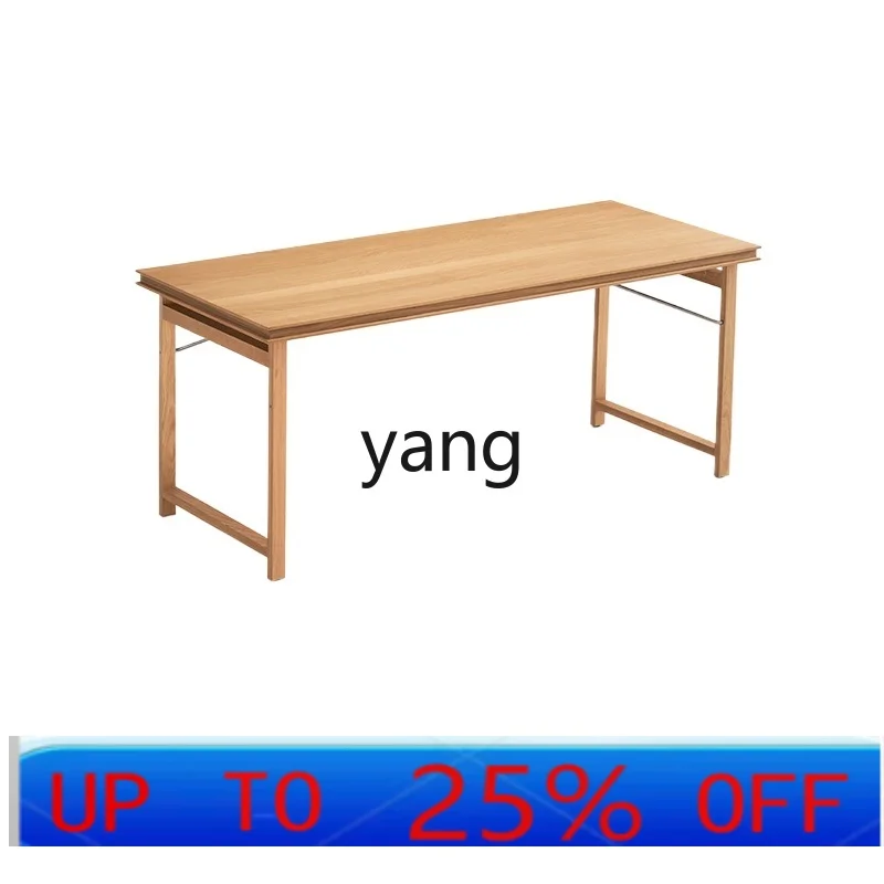 

LTT Japanese white oak study computer desk home office workbench solid wood table Z