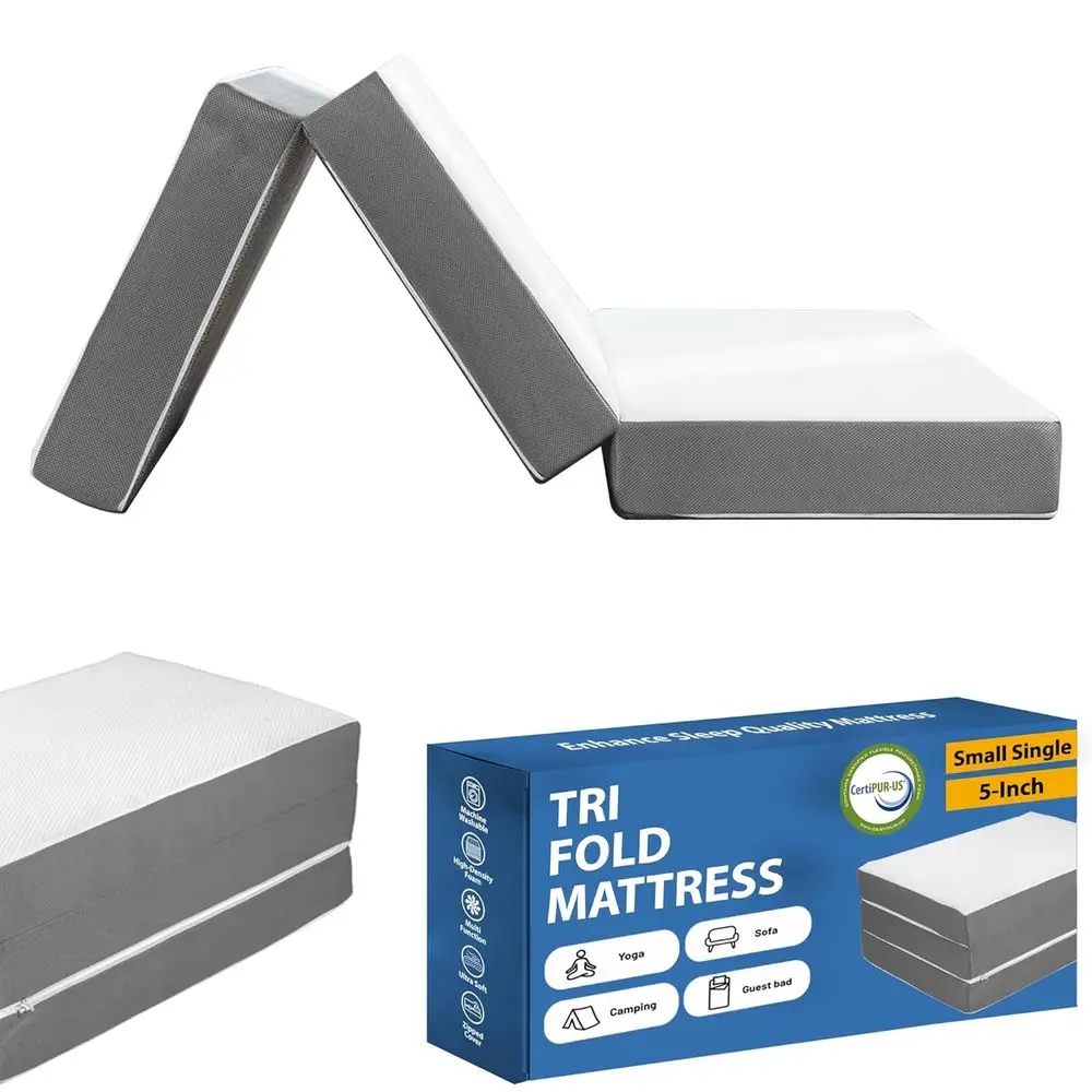 

Portable 5-Inch Gel Memory Foam Mattress with Breathable Mesh, Ultra Soft, Removable Washable Cover, Comfortable Support, Therap