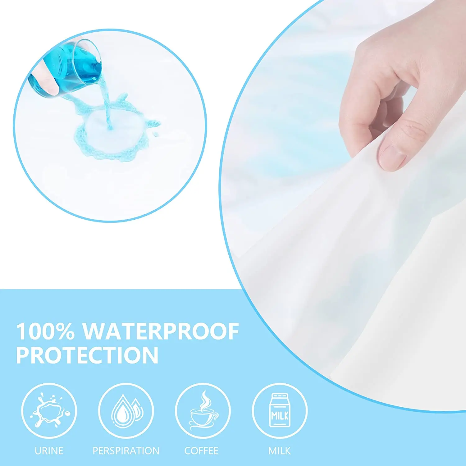 Housse de matelas imperméable pour bébé, protection de drap de lit avec poche profonde, lavable en Machine