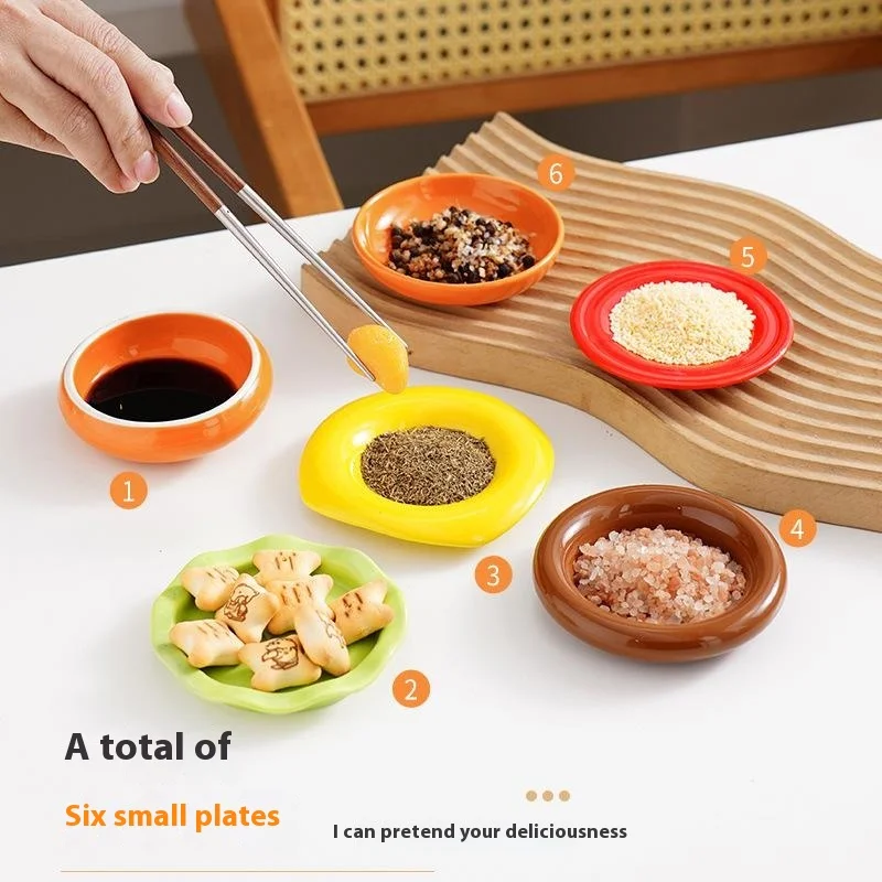 【Stackable Hamburger Plate Set 6 Layers Mini PP Dinner Plate Funny Sauce Containers Bone Spit Plate Table Decor】