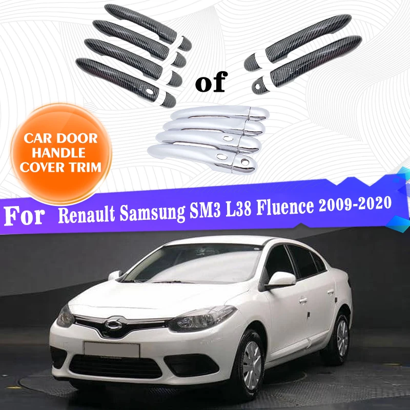 Car Outer Door Handle Cover Trim For Renault Samsung SM3 L38 Fluence 2009~2020 Protector Sticker Car Exterior Accessories Gadget