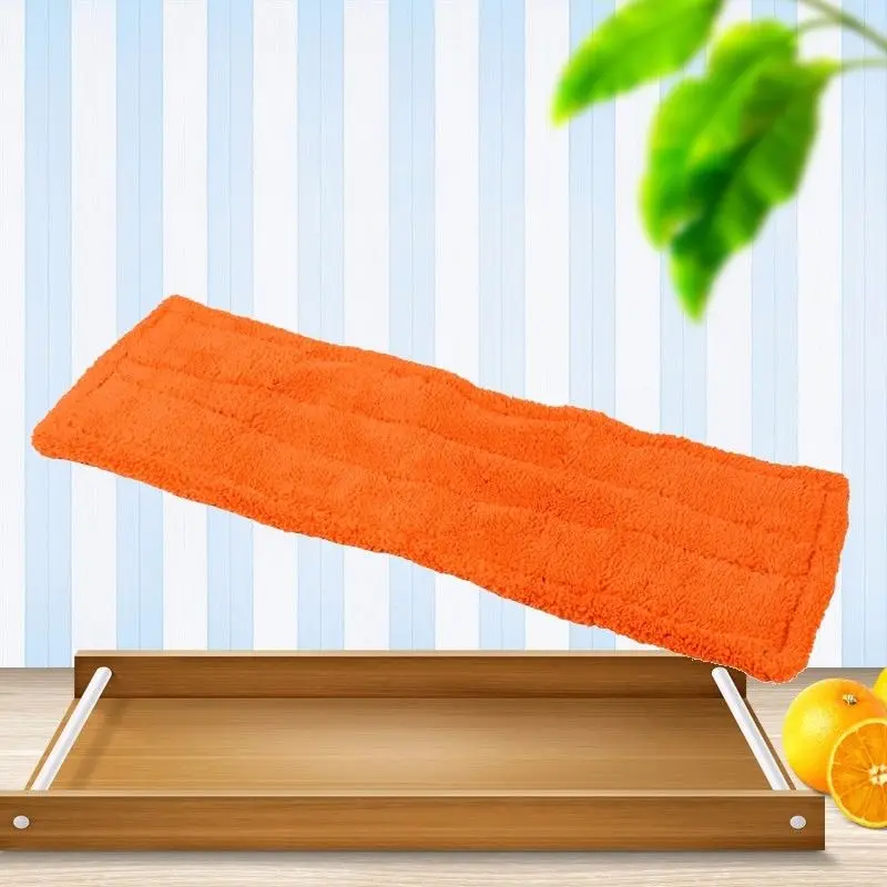 Wooden Floors Flat Mops Replacement Pad Refill Mop Head Microfiber Coral Velvet Orange