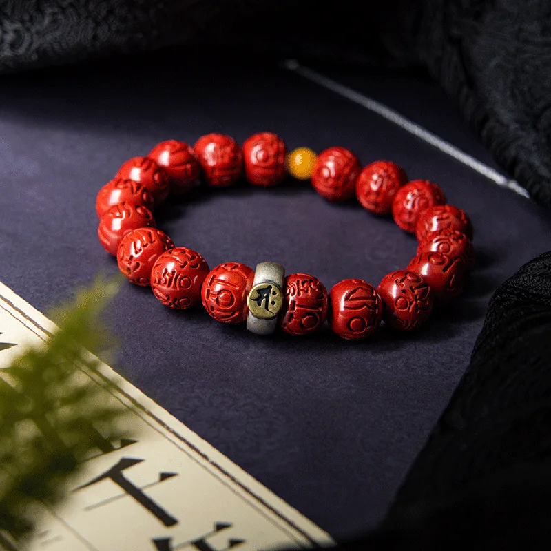 High-Content ,, Six-Character Mantra, Silver Guardian Deity Bracelet