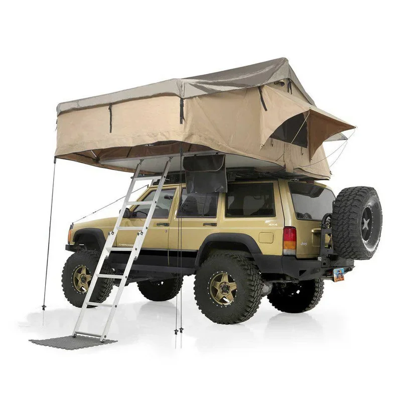 22024 Hot Sale Soft Shell 4x4 Roof Tent Car Aluminum Roof Top Tents Big Space Outdoor Off-road Camping Canvas Car Rooftop Tent