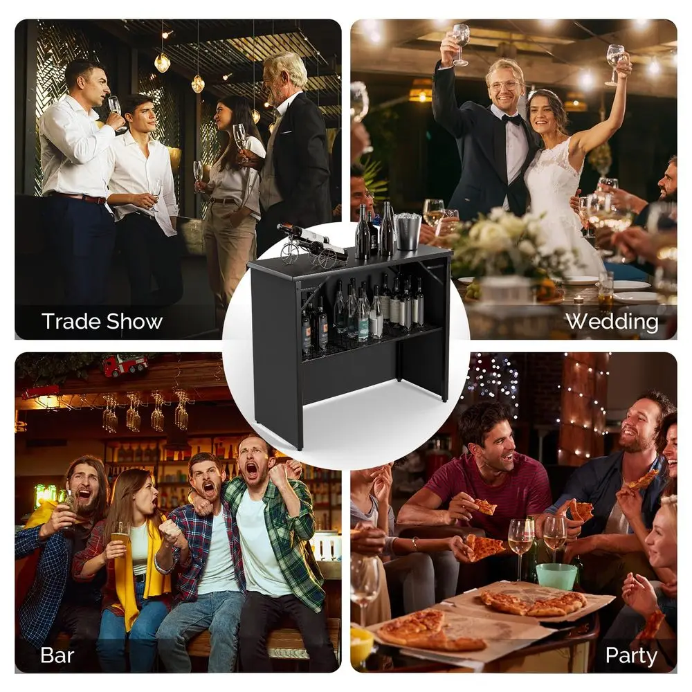 45" Portable Commercial Bar Table – Mobile Bartending Station 6
