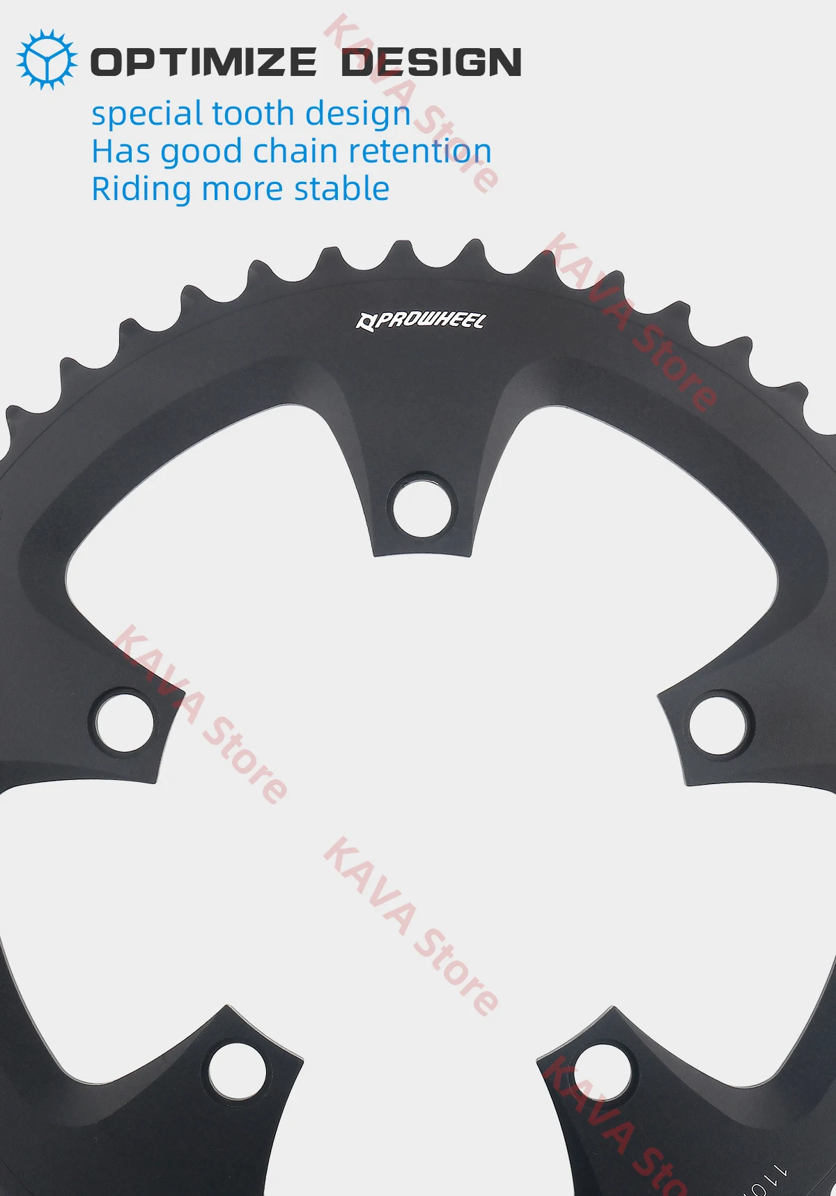 PROWHEEL Rennrad Kettenräder 110/130BCD Kurbelgarnitur Kettenblatt 34/39/50/53T Kettenblatt 8/9/10/11/12 Geschwindigkeit Fahrrad Zahnplatte Teile – Detail 4