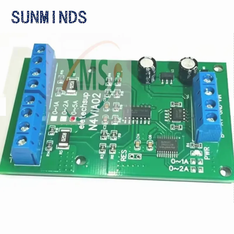 N4VIA02 DC 8-25V 3 IN 1 RS485 0-30V Voltage 0-5A Current Modbus RTU Current Voltage Meters Board signal measurement Collection