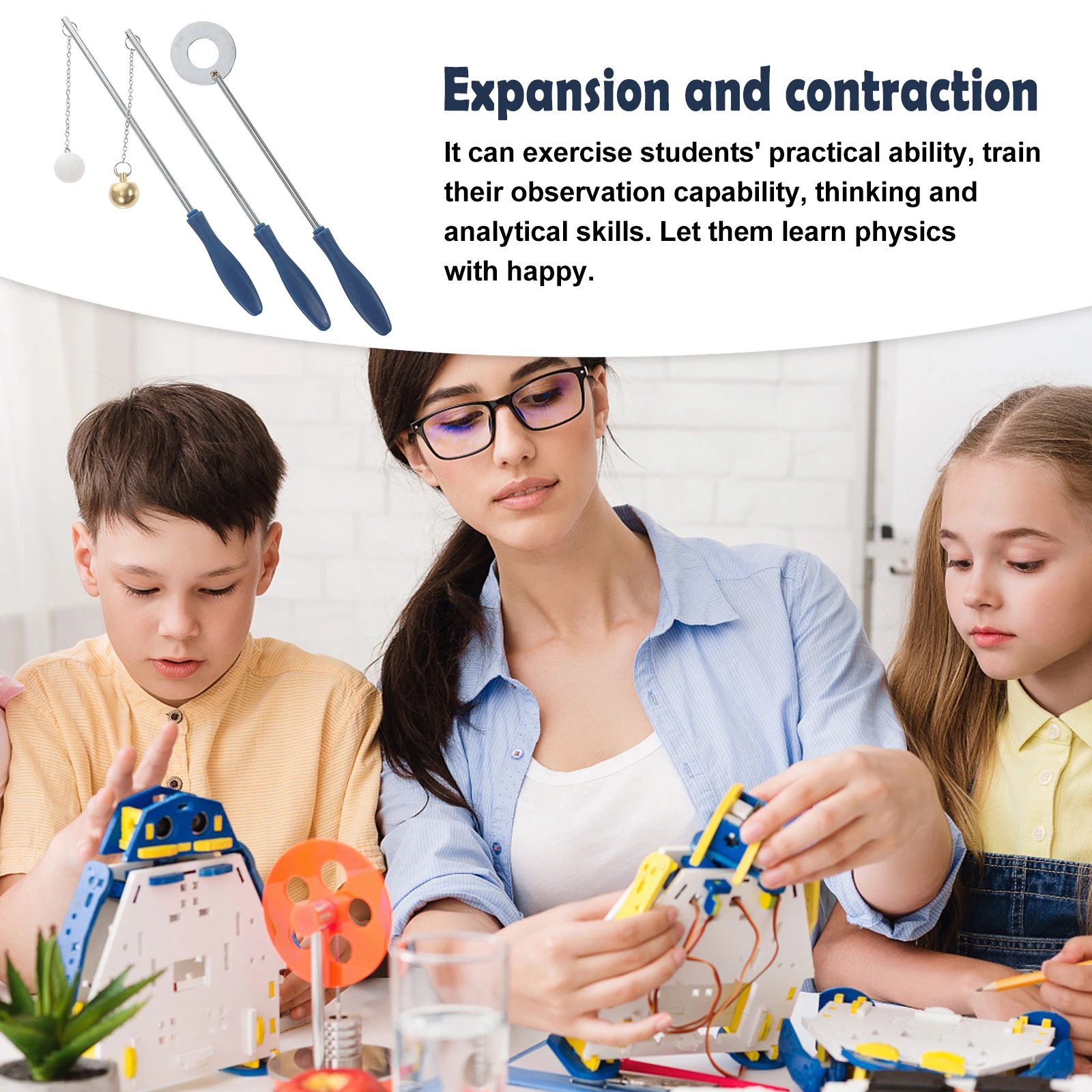 

1Set Experimental Copper Ball Thermal Expansion and Contraction Tool School Teaching Supply Physics Experiment Material