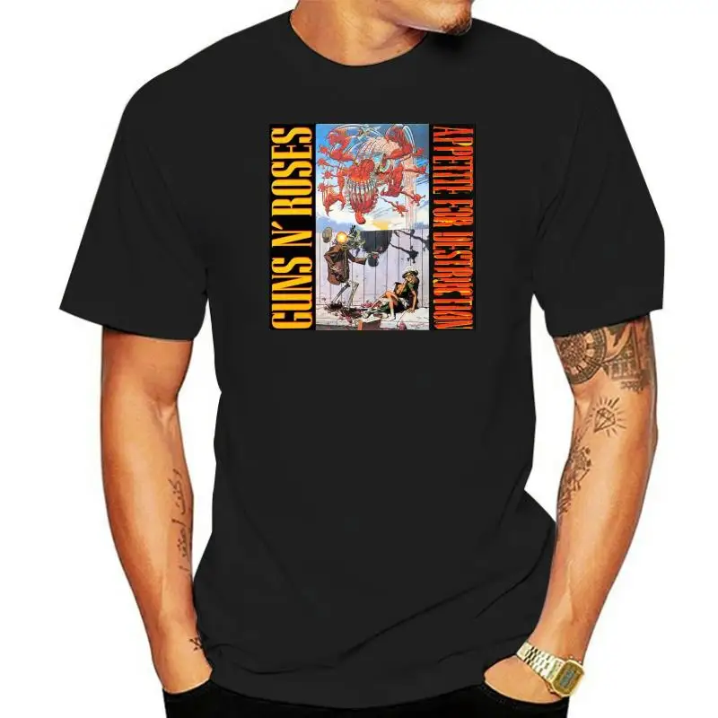 New Guns N Gnr Roses Appetite For Destruction Mens Black Tshirt Size S To 3Xl Fashion Cool Tee Shirt