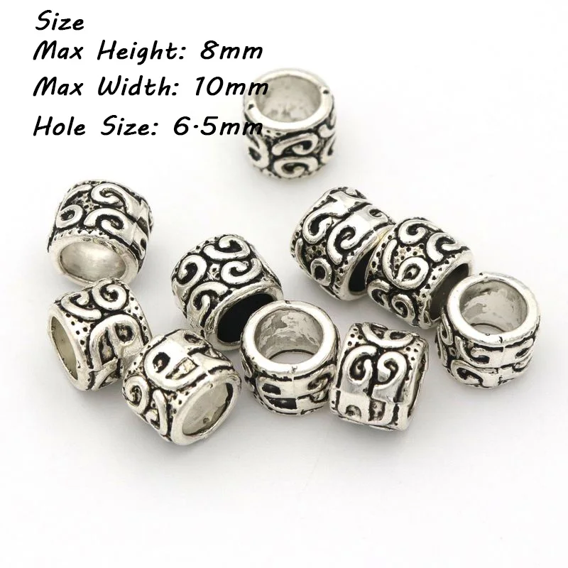 Tibetan Silver Color Ladybug Big Hole European Metal Loose Spacer Beads For Jewelry Making Diy Finding Needlework Wholesale