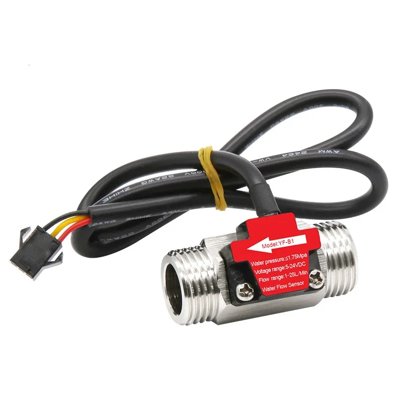 YF-B1 S304 Flow Sensor 1.75Mpa G1/2 Pulse Hall Flow Meter Switch 1-25L/Min Flow sensor turbine