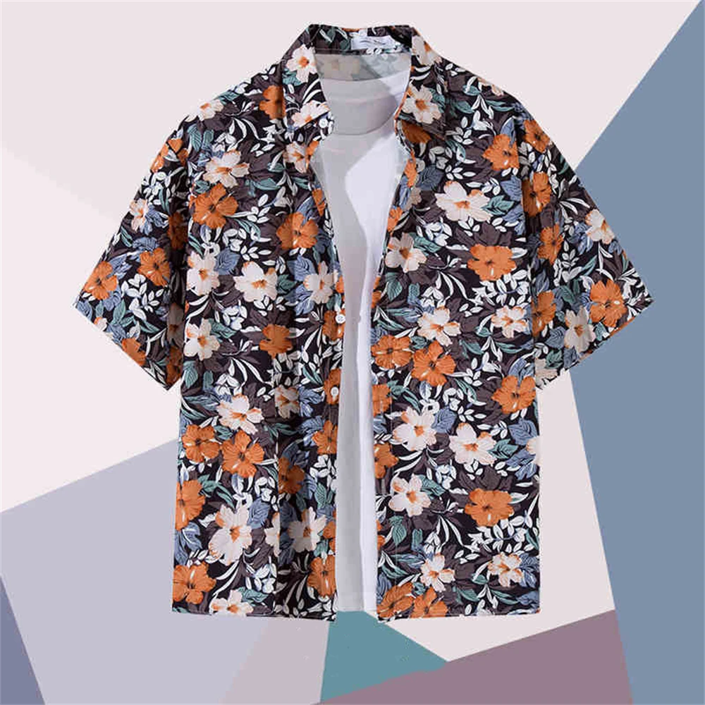 2025 Coconut Tree Simple Graphic Shirt Men 3D Print Hawaiian Shirts Tops Hawaiian Beach Short Sleeve Casual Button Lapel Blouse