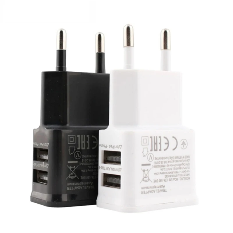 5V 2A USB Charger Dual USB Chargers Cell Phone EU Plug Power