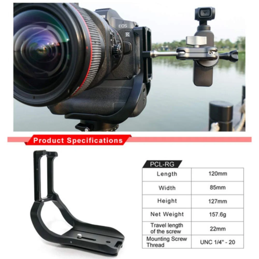 SUNWAYFOTO Dedicated L-bracket, For Canon EOS R Camera, with Battery Grip Tripod Head Specific Release Plate PCL-RG