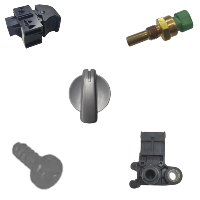 Parking brake control switch, heater and air conditioning control blower switch button, screw - crankshaft rear oil seal, water