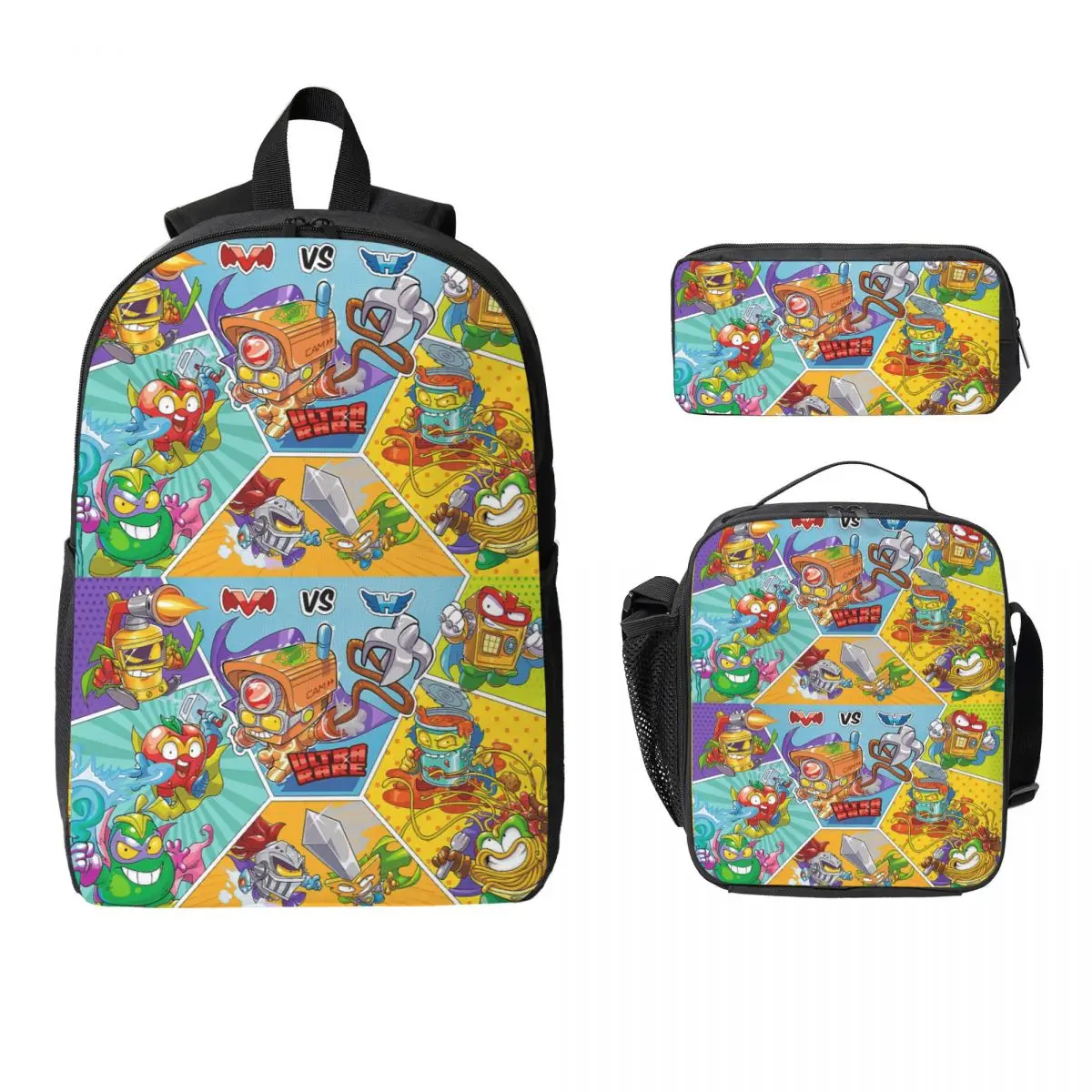 

Superthings Backpack Student Boys Girls BookBag School Bag Laptop Shoulder Bags 3ps Insulated Lunch Bag Pencil Case