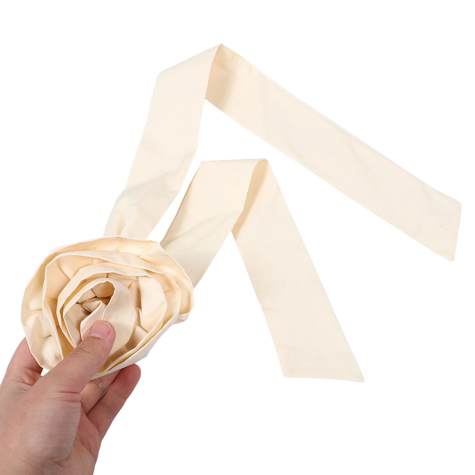 

No Crease Floral Ribbon Hair Tie Lightweight Neutral Color Decorative Scrunchies Elegant Wedding Accessories Ribbon for Hair