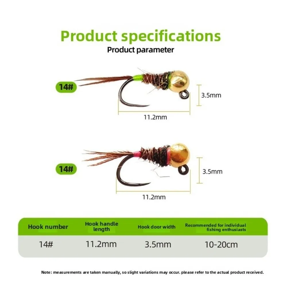 5 قطعة مجموعة النحاس حبة رئيس النحاس حبة رئيس Frenchie حورية يطير الشائكة هوك الدراج الذيل الشائكة الذباب الرطب # 14 الحجم #6