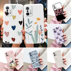 Flower Phone Case For Xiaom Mi 11T 11 T Pro Funda Cute Heart Cartoon Owl Xiaomi 11 Lite 11 Pro Matte Soft TPU Back Cover Bumper