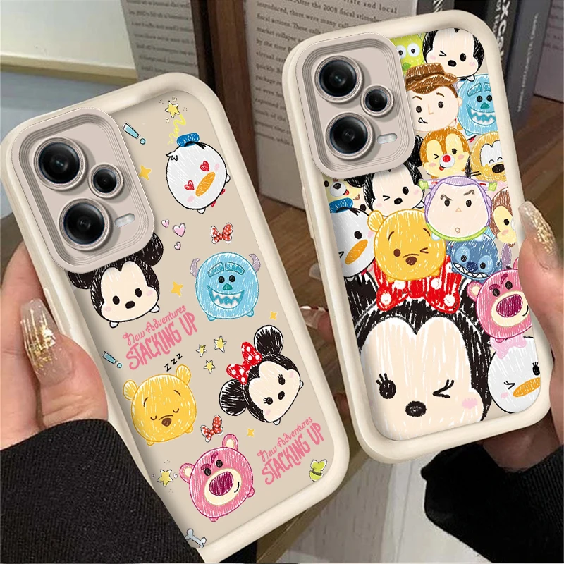 Disney Stitch Mickey Mouse Winnie Phone Case for Xiaomi Redmi Note 13 12 11 Pro Plus 12S 11S 10S 10 9 9S 8 12C 13C Matte Cover