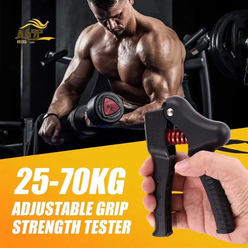 

A69P-25-70 кг, регулируемая тяжелая ручка для фитнеса, тренажер для рук, увеличение силы запястья, пружинный зажим для пальцев, расширитель запястья