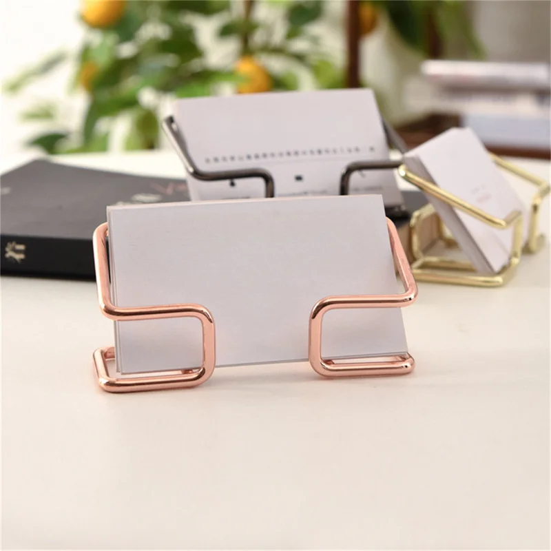 1PC Business Card Holder Desk Bracket Cards Holders Metal Business Card Holder Electroplated Famous Product Storage Box