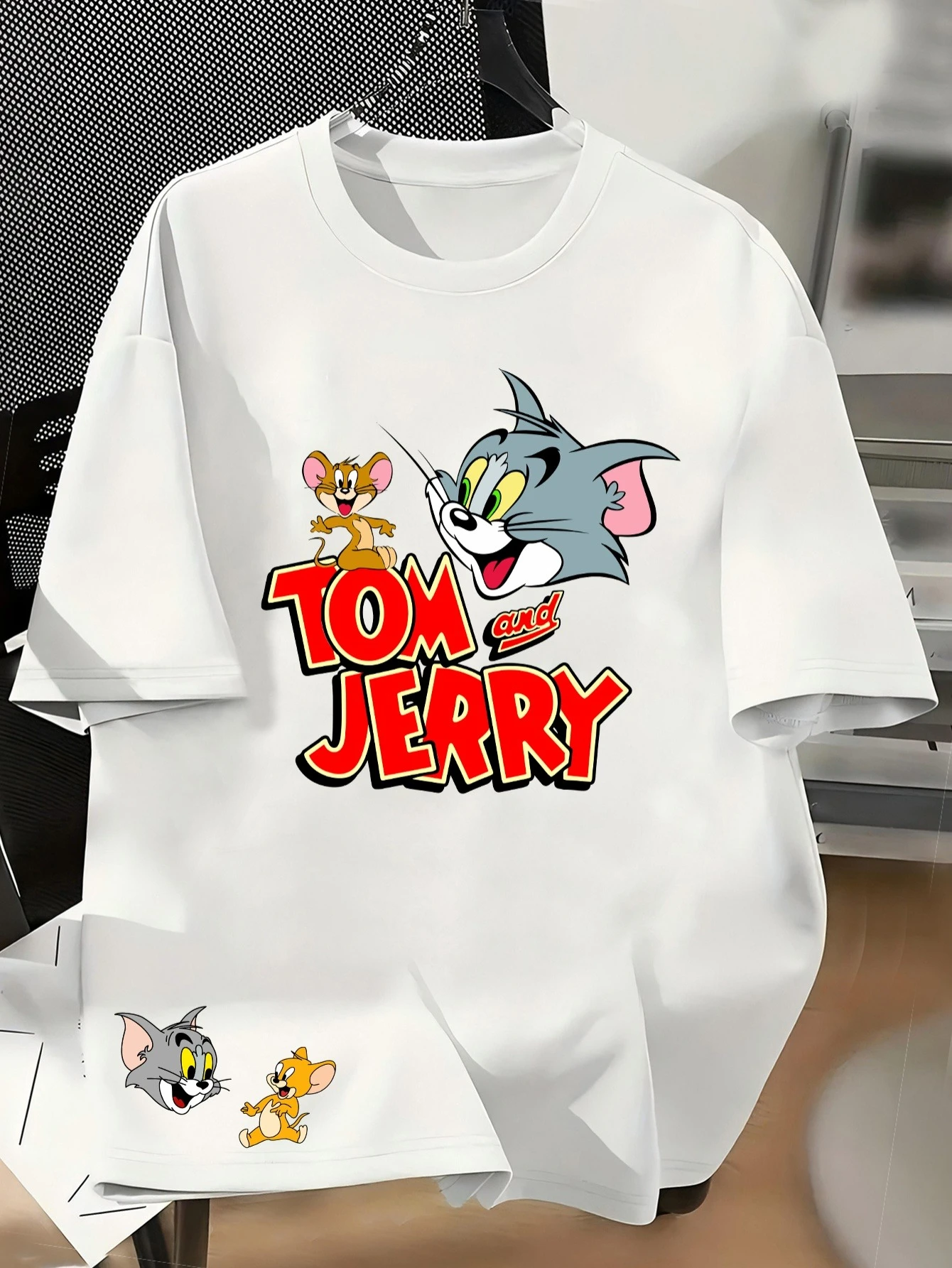 توم وجيري تي شيرت مطبوع الرجال النساء موضة قصيرة الأكمام القطن المحملة أنيمي الكرتون توم وجيري Y2k بلايز الصيف ملابس للرجال