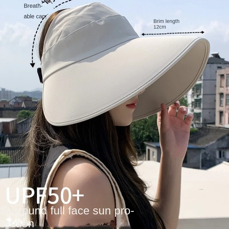 Sun hat Korean style UV resistant empty top hat Outdoor travel hat Sunscreen hat Summer sunshade hat