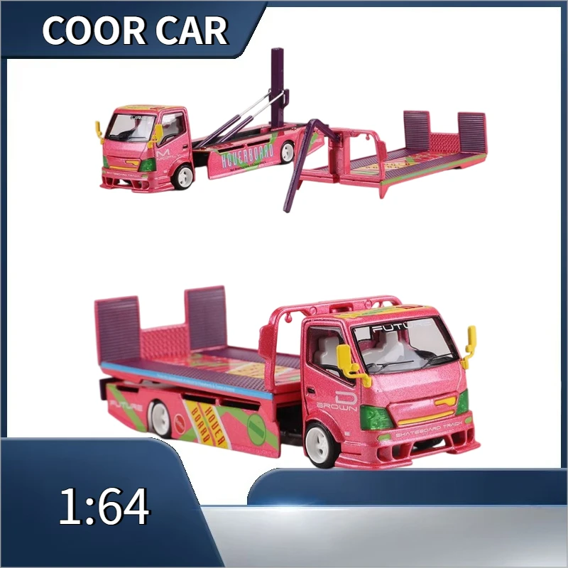 coor-car-1-64-remorque-de-transport-plate-modele-en-aluminium-moule-sous-pression-jouet-pour-garcons-objet-de-collection-pour-adultes-cadeau-de-festival