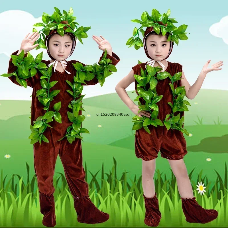 Green Trees Performance Clothes Halloween Costume for Kids Plants Cosplay Children Christmas Tree Cosplay Costumes Party Wear