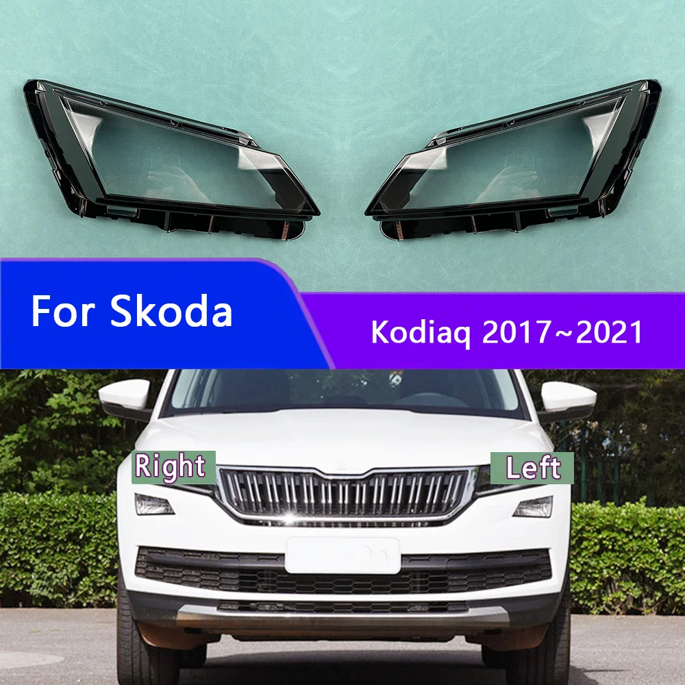 

For Skoda Kodiaq 2017~2021 Headlight Cover Shade Headlamp Shell Transparent Lampshade Lens Auto Replacement Parts