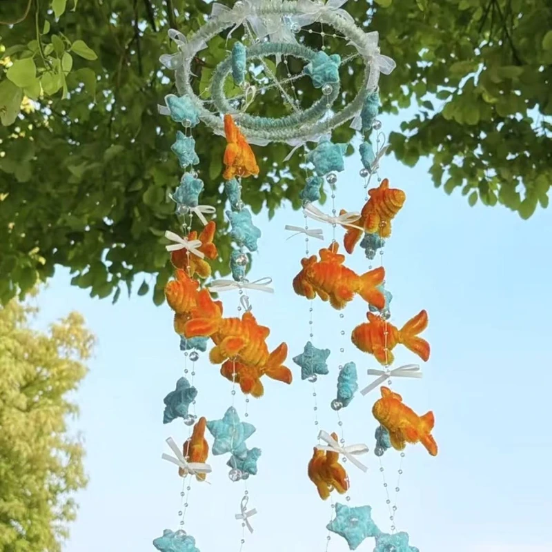 Summer Atmosphere Dream Goldfish Wind Chimes Handmade DIY Material Package Home Pendant Balcony Bedroom Dream Goldfish